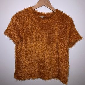 ZARA PARIS Burnt orange fuzzy shirt